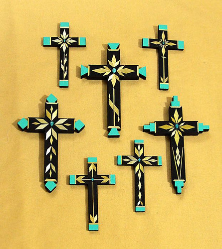 Straw Overlay and Turquoise Crosses