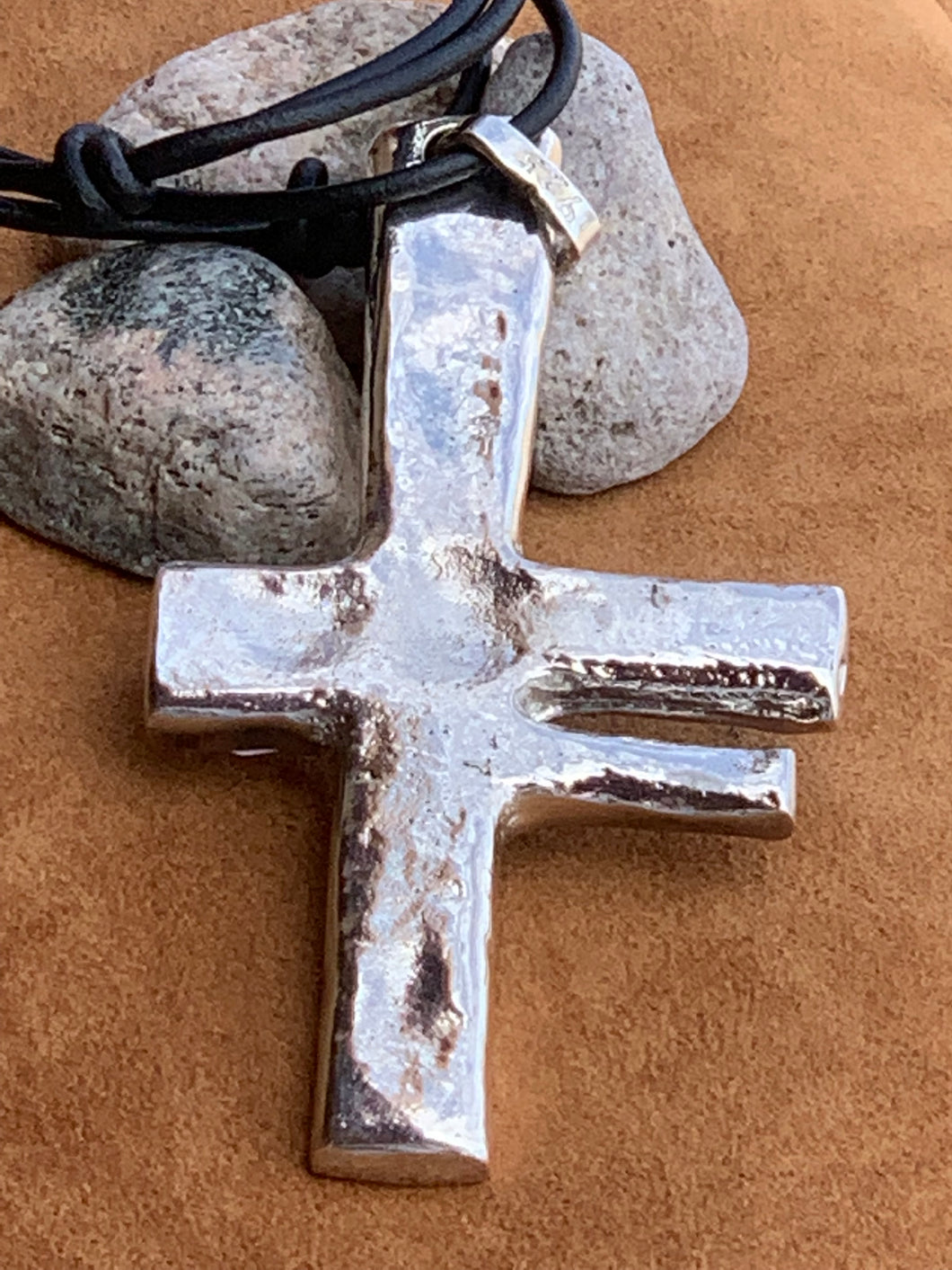 Hammered Double Bar Cross