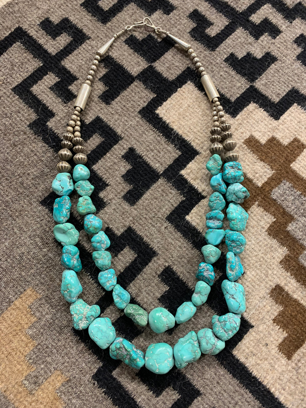 Chunky Turquoise Navy & Gold Polymer Clay Beaded Statement piece Neckl –  Fred And Bo