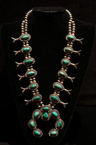 Squash Blossom Necklace with Eight Stone Naja