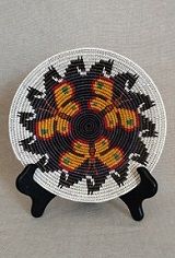 Navajo Horse & Butterfly Decorative Basket