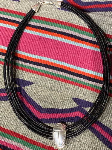 Scarab Necklace by Cordon Y Cuero of Taos